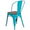 Flash Furniture Crystal Teal-Blue Metal Stackable Chair with Wood Seat, PK4 4-ET-3534-CB-WD-GG - alternate 5
